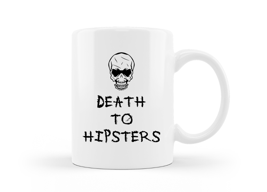 Death to hipsters - Halált a hipszterekre koponyás vicces bögre bögre kép